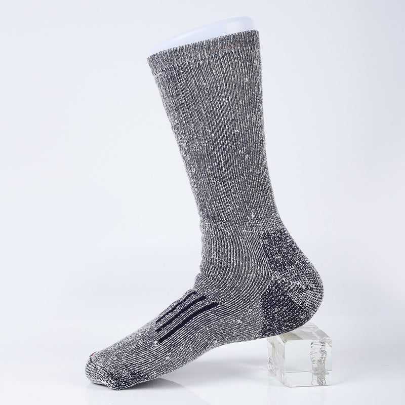 Side profile of the MONTQUANT Merino Wool Sock in Grey Blue, showcasing the contrast texture mapping across the upper footbed grid.