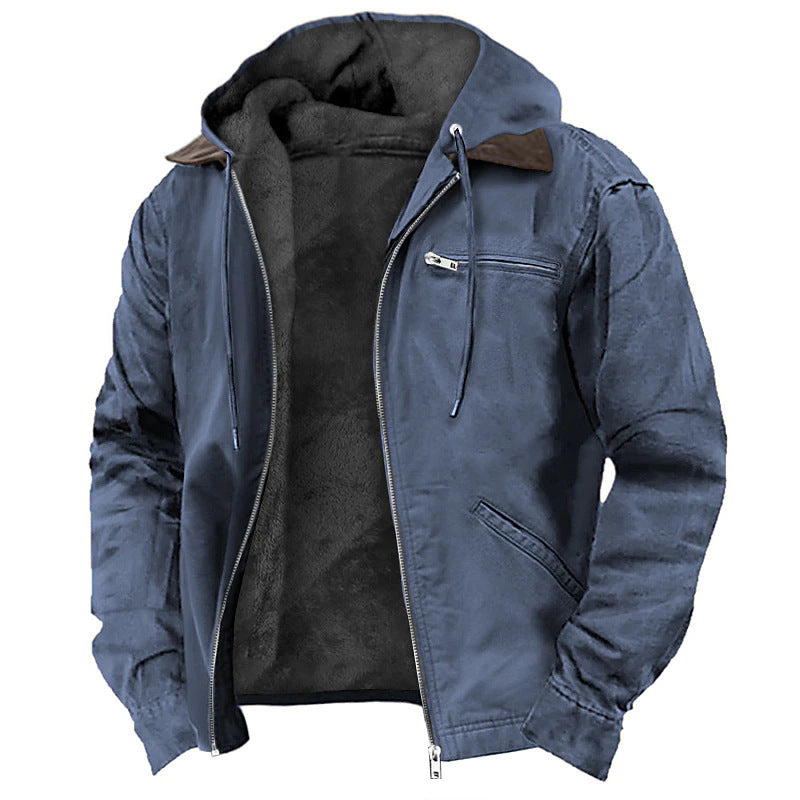 Studio layout of the MONTQUANT Suede Sherpa Bomber Jacket in navy blue, showcasing the rich matte suede shell texture and contrast dark fleece lining.