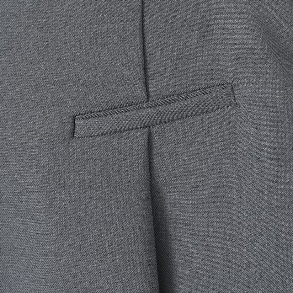 Back view of the dark brown tailored pants skirt emphasizing its professional fit and smooth hemline