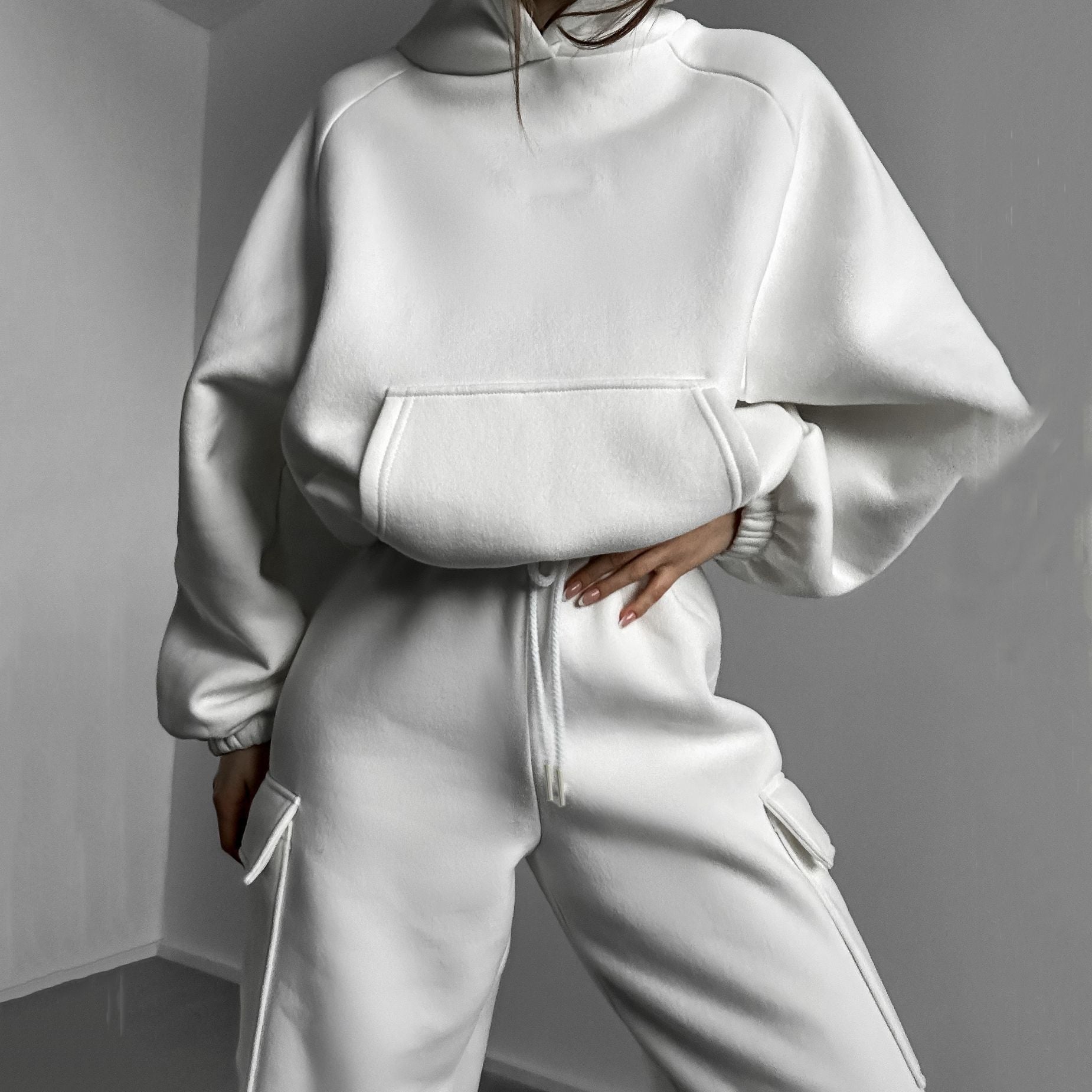 Two-Piece Cargo Pocket Hoodie Set